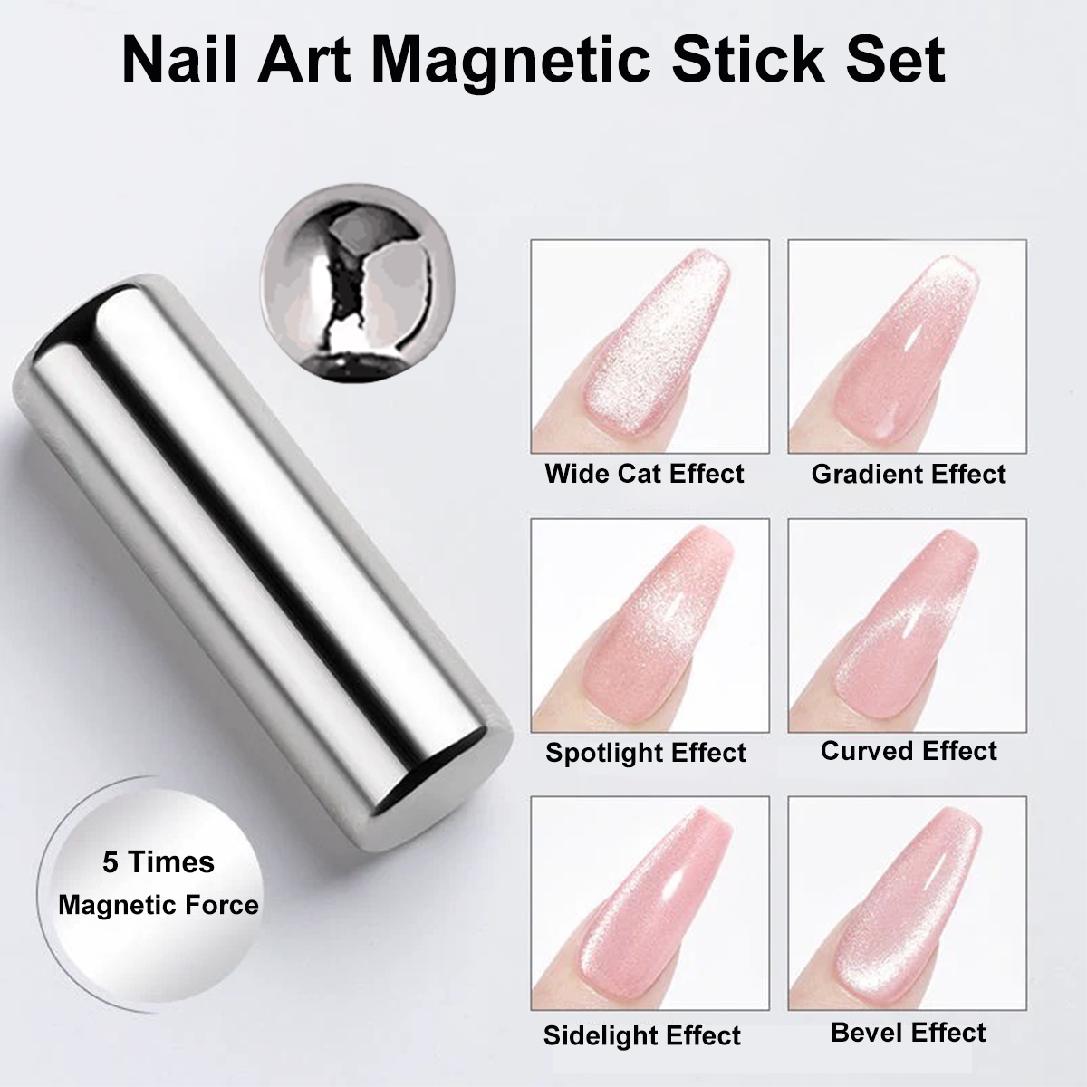 Contour Palette Stick - 2er-Set Magnet-Stahlkugel-Nagelkunst-Magnetstäbchen 3D Dual-Ended French Cat